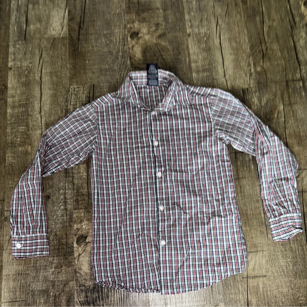 IZOD Boys Plaid Button Down Shirt and Grey Dress Pants Set Size 10 Regular